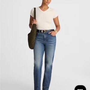 Madewell Women's Petite Curvy Longline Straight Leg Jeans in Greendale